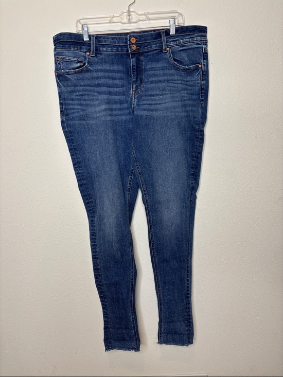 Edgely Denim - Edgely size 20W Long Women's Skinny Jeans - Dark Blue Wash
